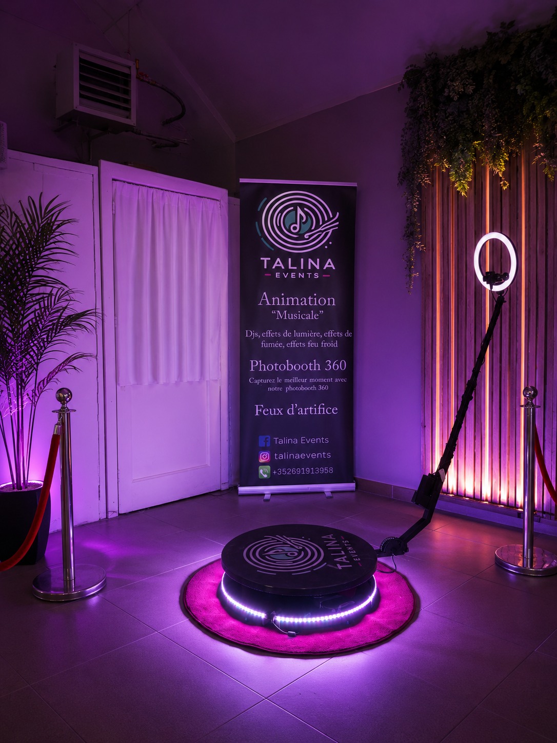 Photobooth 360° Talina Events no espaço do evento